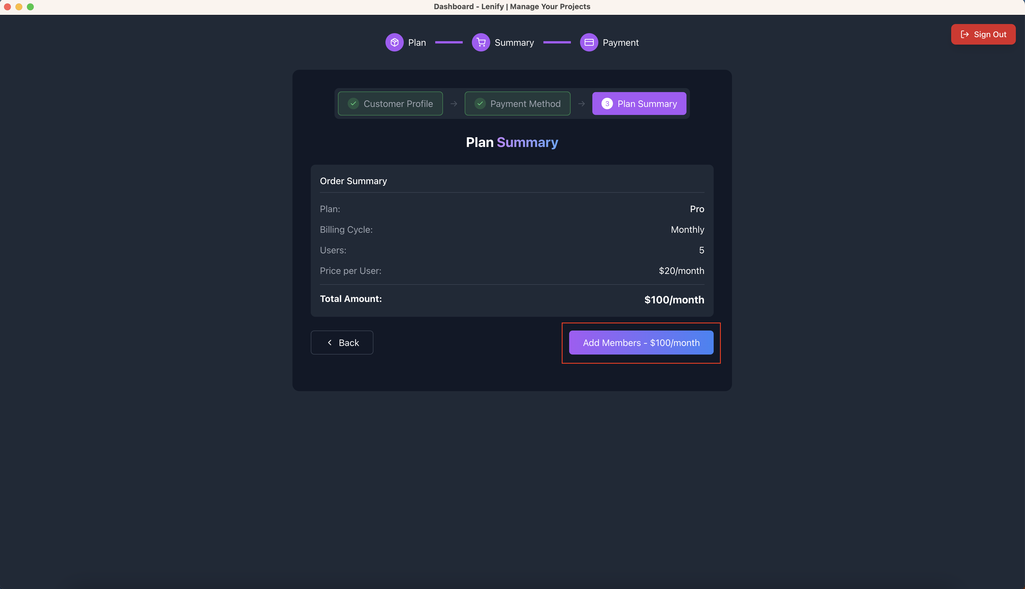 Member Addition Summary