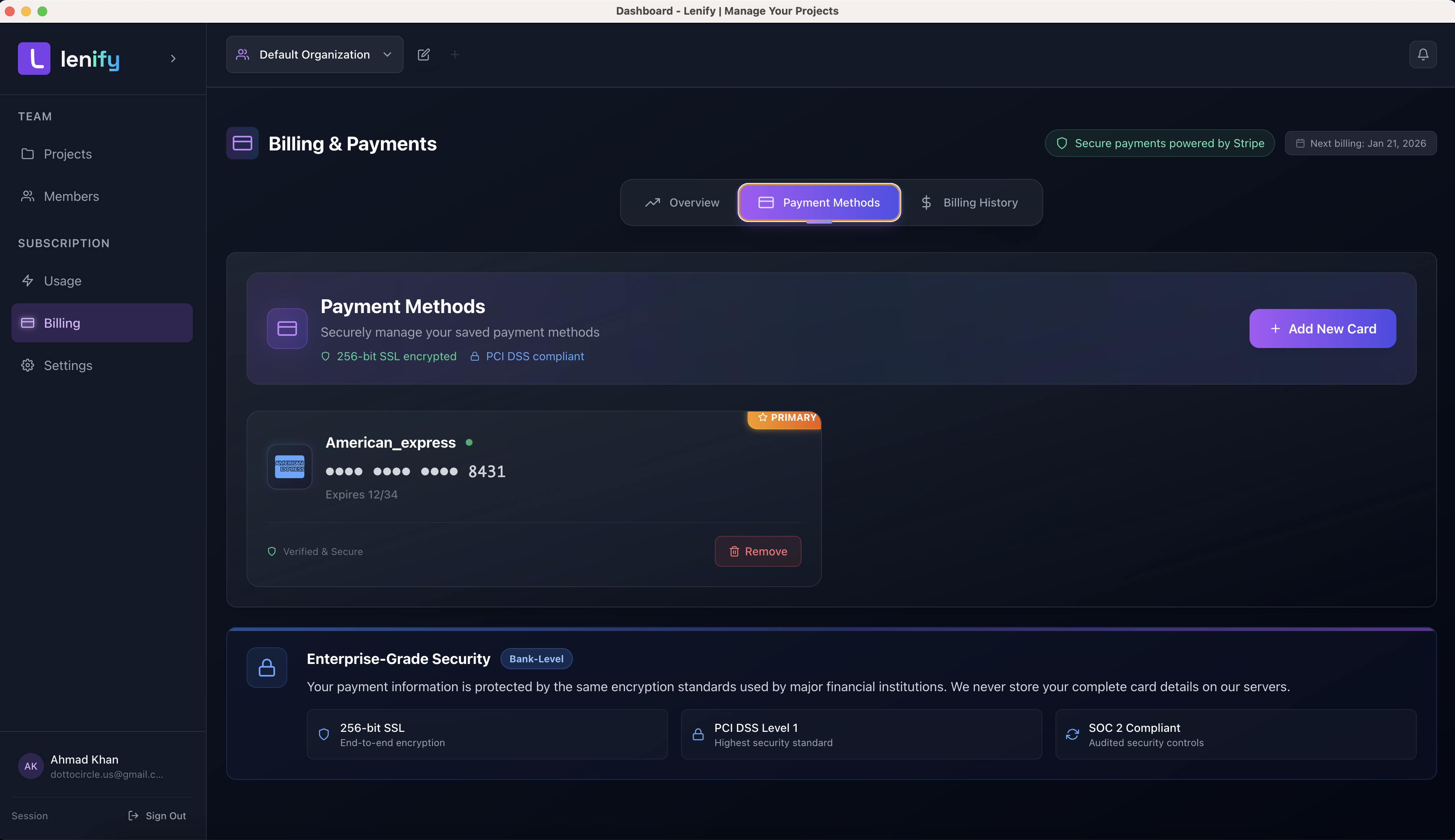 Payment Methods List