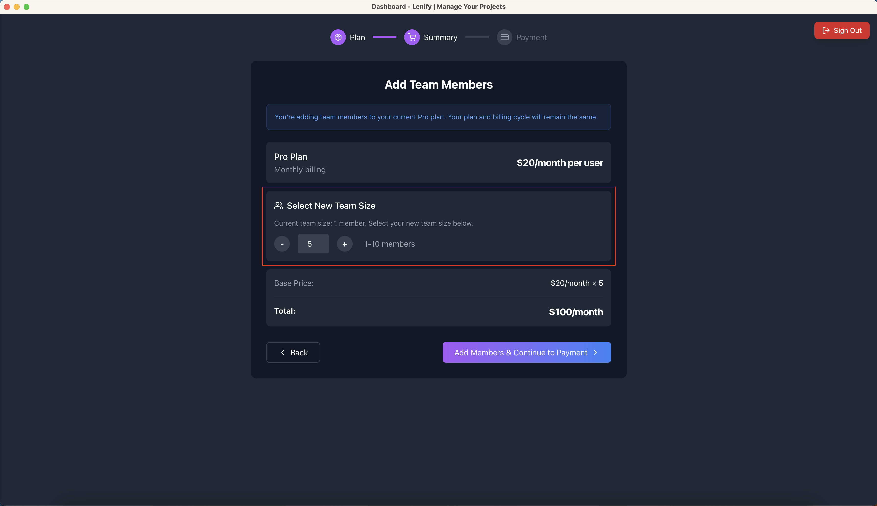Team Addition Summary